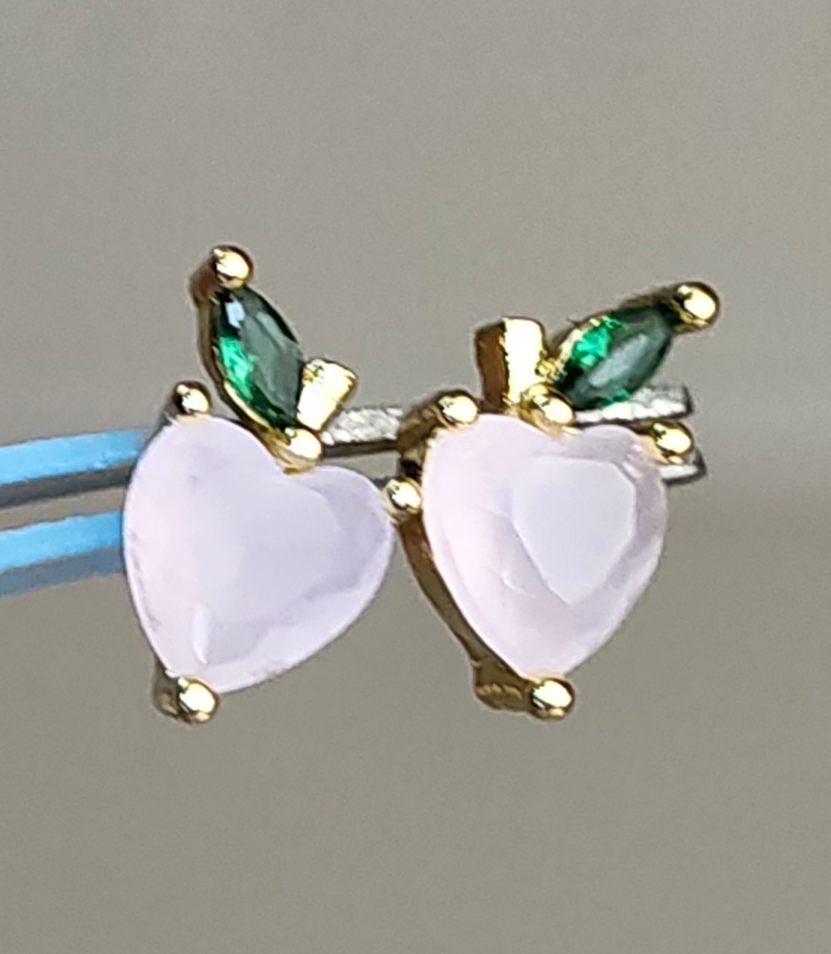 Peach stud earrings E-27